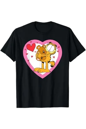 Garfield Hugging Pooky Valentinstag Cartoon Katze T-Shirt