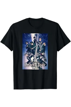 Attack on Titan Season 4 Bunte Schlüsselbilder mit Logo T-Shirt