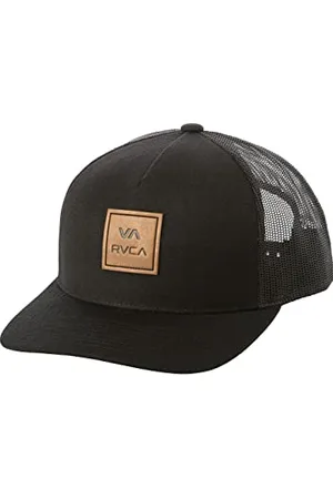 RVCA Mens Trucker Hats - VA ATW Curved Brim Trucker (Black, One Size)