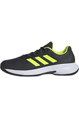 adidas Herren Gamecourt 2.0 Tennis Shoes Tennisschuhe, Carbon/Lucid Lemon/FTWR White