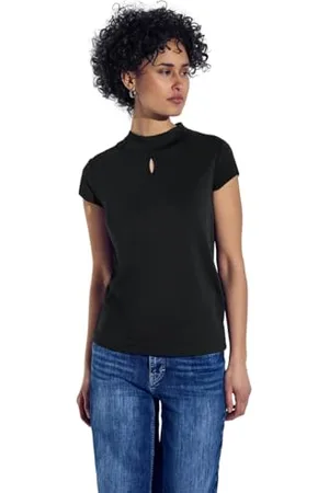 Street one Damen A323144 Shirt mit dezentem Cut-Out, Black, 44