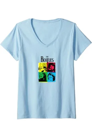 The Beatles Damen Die Beatles - CMYK Beatles T-Shirt mit V-Ausschnitt
