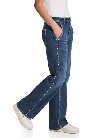 Street one Damen A378901 Wide Leg Jeans mit Nieten, , 27 W/30 L