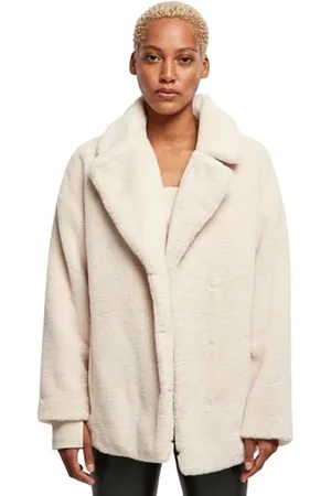 Urban classics Damen TB5434-Ladies Lapel Teddy Jacket Jacke, , 4XL