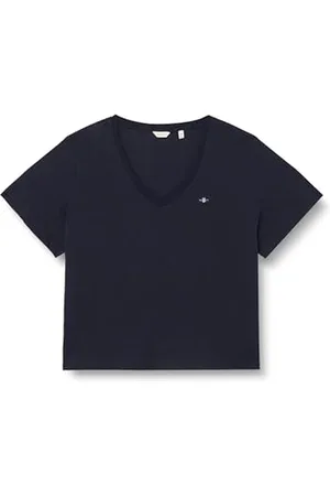 GANT Damen REG Shield SS V-Neck T-Shirt, , XL