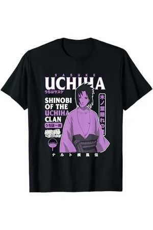 Naruto Shippuden Sasuke Textüberladung T-Shirt