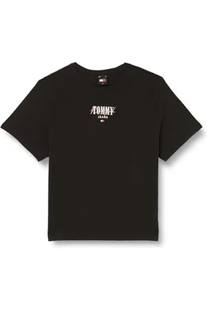 Tommy Hilfiger Damen T-Shirt Kurzarm Slim Rundhalsausschnitt, (Black), XL