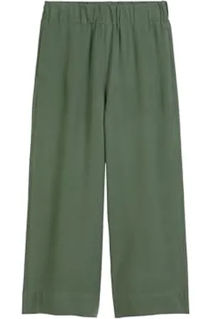 Marc O’ Polo Marc OߴPolo Denim Damen Culottehose mit elastischem Bund knöchellang, Grün (Turf Green), XXL
