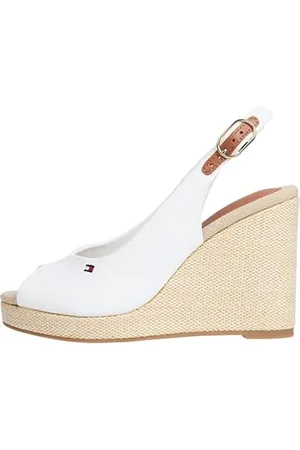Tommy Hilfiger Damen Wedge Sandalen Flag High Slingback mit Knöchelriemen, (Black), 41