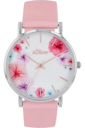 QS by s.Oliver Armbanduhr Damen Quarzuhr Analog, mit Silikon Armband, Silber, 3 bar Wasserdicht, Kommt in Uhren Geschenk Box