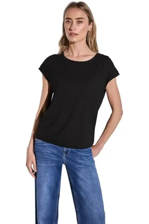Street one Damen A323150 Shirt mit Dekortape, Black, 38