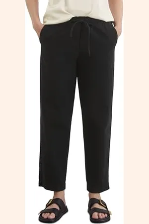 Marc O’ Polo Marc OߴPolo Damen Stoffhose mit Kordelzug Tapered Fit, (Black), 34