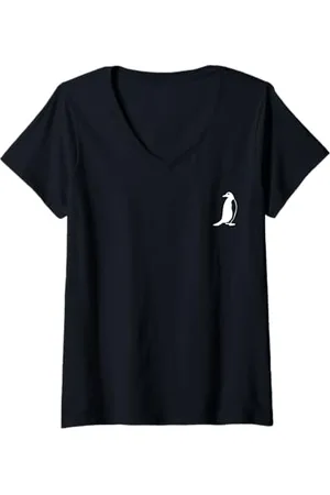 Original Penguin Damen Pinguin-Logo T-Shirt mit V-Ausschnitt
