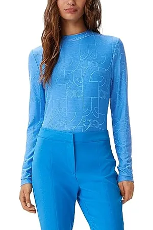 Comma, Langarmshirt mit Logo-Muster