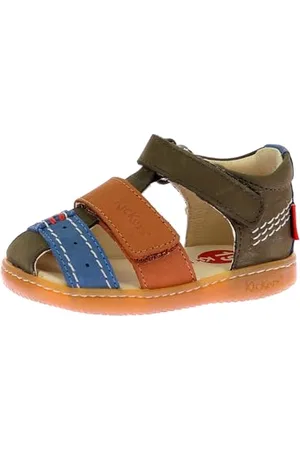 Kickers Jungen Unisex Kinder Kick Bazar Sandale, Khaki, Camel, Blau, 26 EU