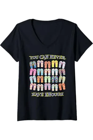 flip*flop Damen Abbildung von Flipflops T-Shirt mit V-Ausschnitt
