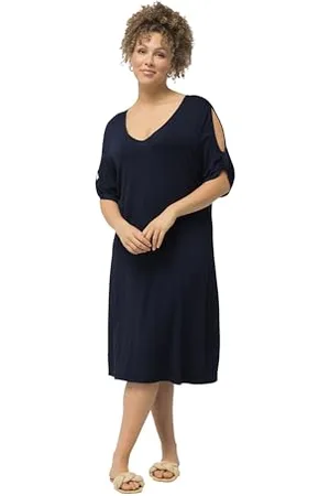 Ulla Popken Damen Strandkleid Heather Kleid, , 54-56