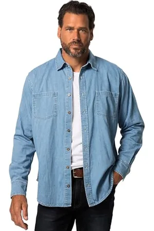 JP 1880 Herren Denimhemd, Mf, Kent, 1/1 Hemd, , L