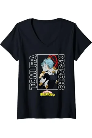 My Hero Academia Damen Ripple Junction x Tomura Shigaraki Anime T-Shirt mit V-Ausschnitt