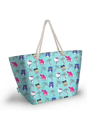 KARACTERMANIA Sanrio Hello Kitty Palms-Soleil Strandtasche, Türkis, 52 x 37 cm