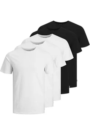 JACK & JONES Herren JJEORGANIC Basic Tee SS O-Neck 5PK MP T-Shirt, , S (5er