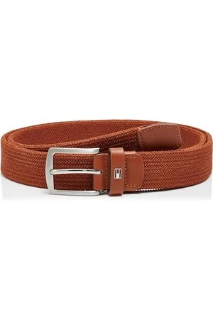 Tommy Hilfiger Herren Gürtel Denton Elastic 3,5 cm Geflochten, Braun (Cinnamon Bark), 115 cm