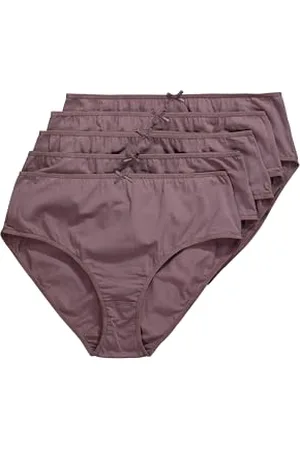 Ulla Popken Damen große Größen Übergrößen Plus Size Midislips, 5er-Pack, einfarbig, bis Gr. 66/68