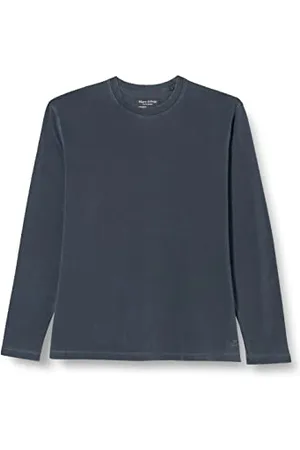 Marc O’ Polo Marc OߴPolo Herren Langarmshirt aus Bio-Baumwolle mit Rundhalsausschnitt, (Dark Navy), XS