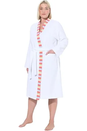 Ulla Popken Damen große Größen Übergrößen Plus Size bathrobe, decorative edge
