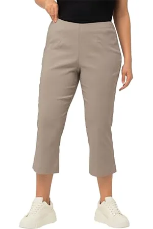 Ulla Popken Damen große Größen Übergrößen Plus Size Bengalinhose, wadenlang, Elastikbund, Stretch