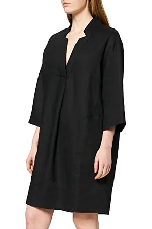 Noa Noa Womens Essential Linen Casual Dress, Black, 40