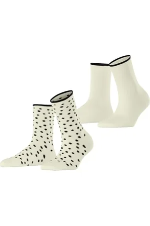 ESPRIT Damen Socken Sketched Dot Multipack W So Baumwolle gemustert 2 Paar, , 35-38