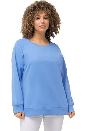 Ulla Popken Damen Raglan Tonigem Stick Sweatshirt, , 42-44