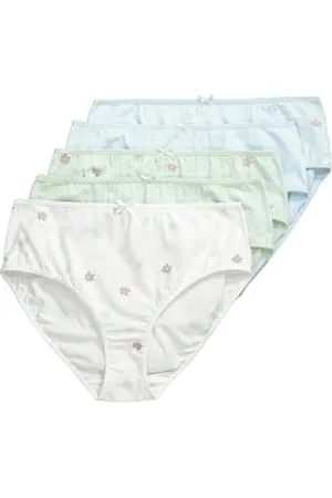 Ulla Popken Damen große Größen Übergrößen Plus Size Midislips, 5er-Pack, Blumen/einfarbig