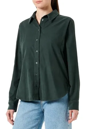 QS by s.Oliver Damen Cord Bluse Green 46