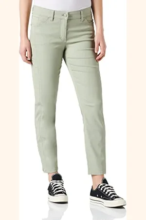 Gerry Weber Damen Hose mit Saumzippern Best4me unifarben leicht verkürztes Bein 34