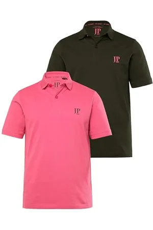 JP 1880 Herren große Größen Übergrößen Menswear L-8XL Poloshirts, Basic, 2er-Pack, Piqué, gekämmte Baumwolle pink 3XL 704317527-3XL