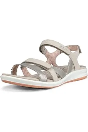 Ecco Damen CRUISE II Flat Sandal, Beige (SIVER GREY/GRAVEL/ROSE DUST), 37 EU
