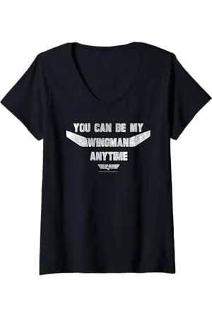 Top Gun Damen Du kannst mein Wingman sein T-Shirt mit V-Ausschnitt
