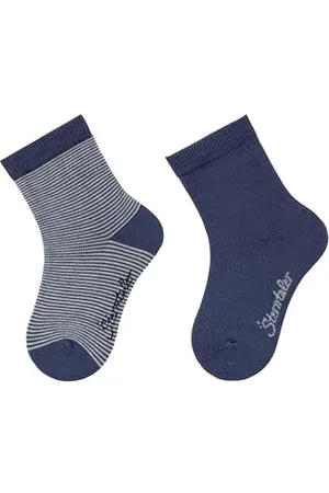 Sterntaler Socken Doppelpack - Unisex Baby und Kindersocken - hautsympathisches Modal (Viskose aus Buchenholz) - atmungsaktive Sportsocken - uni und geringelt - 2er Pack Strümpfe - , Größe 22