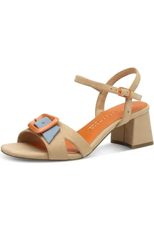 Marco Tozzi Damen Sandalen mit Absatz mit Schnalle Bequem, Braun , 38 EU