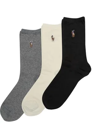 Ralph Lauren Damen Classic Embroidered Pony Crew Socks-3 Pair Pack-Soft Lightweight Cotton Comfort PP-Klassiker, , 36.5-43 EU