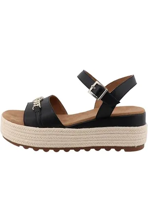 TOM TAILOR Damen 7490110011 Keilsandale, Black, 39 EU