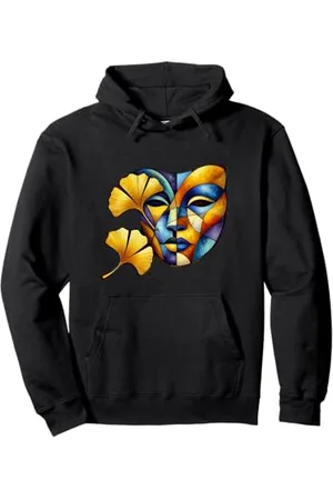victoria Kubistische Maskerade im Ginkgo-Schleier Pullover Hoodie