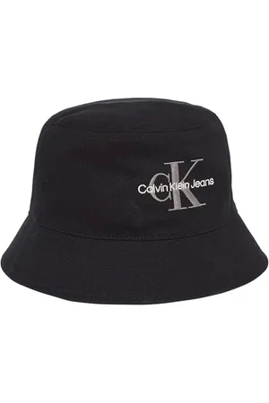 Calvin Klein Herren Fischerhut Monologo Embroidery Bucket Hat aus Baumwolle, Schwarz (Black), Einheitsgröße