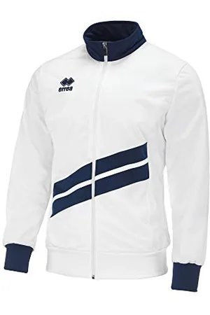 Errea Unisex Jim Jacke Mantel, Weiß/Marineblau, S