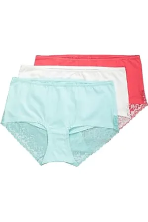 Ulla Popken Damen große Größen Übergrößen Plus Size Hipster, 3er-Pack, Spitze