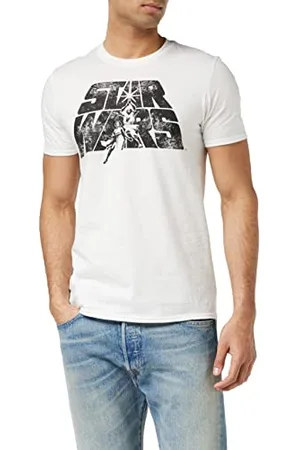 STAR WARS Herren Retro Logo T Shirt, , L EU