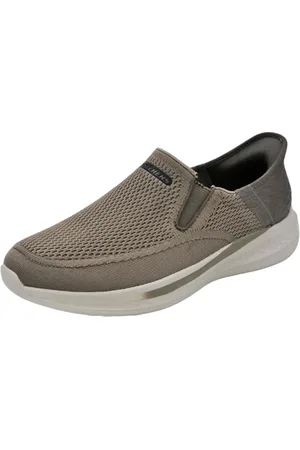 Skechers Herren Sneakers, Taupe Strick-Mesh, 42 EU