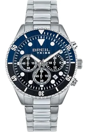 Breil Uhr Herren Overhand Ziffernblatt BI-Farbe SCHWARZ, ROT Bewegung Chrono Quartz e Bracelet Stahl EW0714